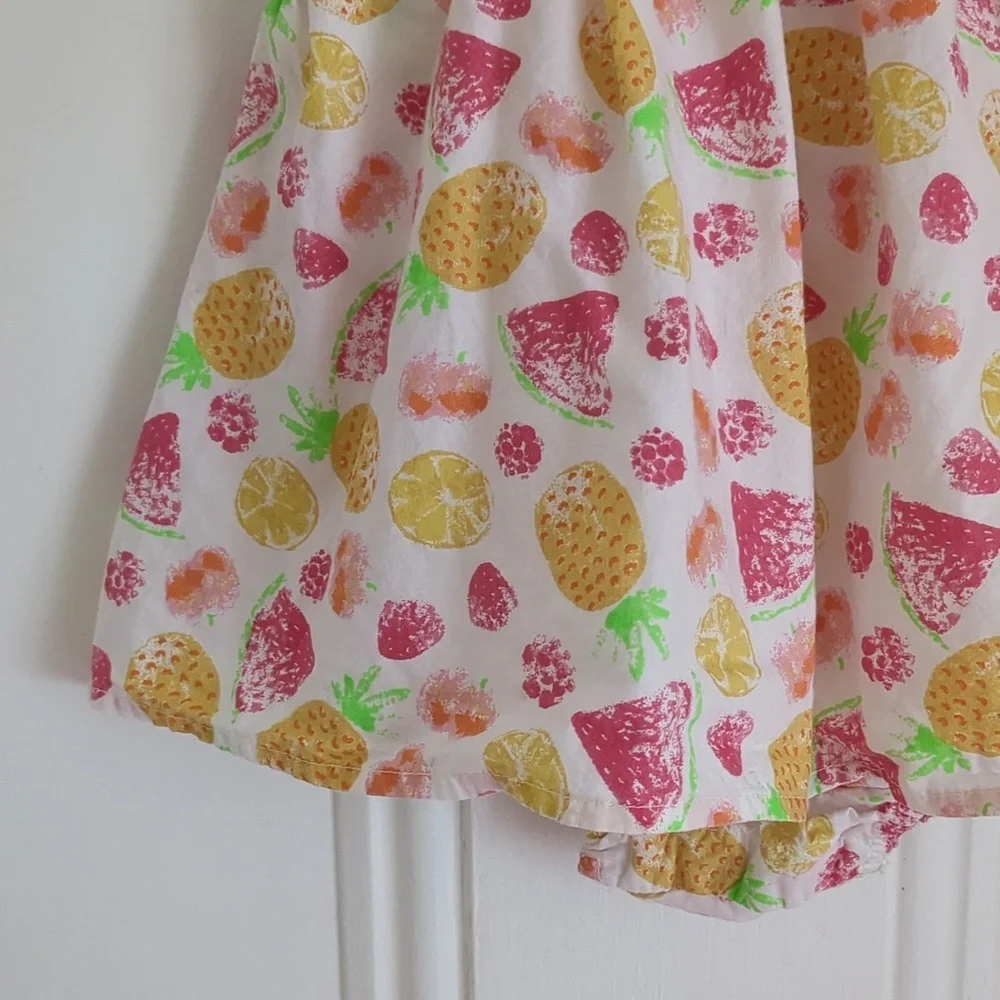 3-6M Jillian's Closet Fruit Snap Bottom Ruffle Dress Bubble One Piece Baby